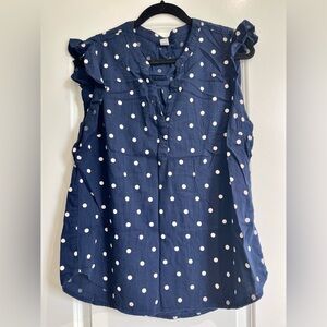 Old Navy | Size Large | Blue | Sleeveless Ruffled Blouse